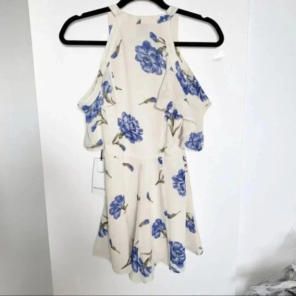 Revolve Privacy Please Leon Romper Floral Cold Shoulder Cream Purple Size Small - Picture 14 of 16